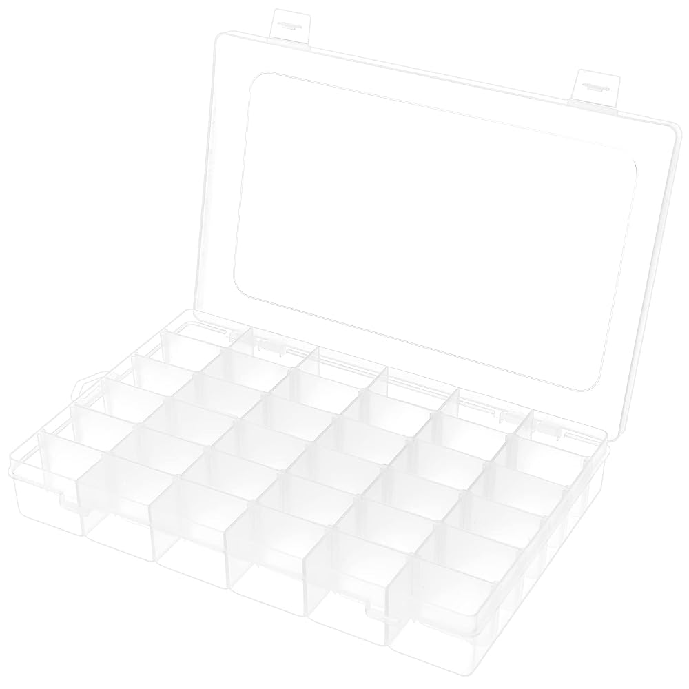 BTremary 36 Grids Clear Craft Storage Boxes with Compartments, Plastic Bead Storage Organiser with Removable Dividers