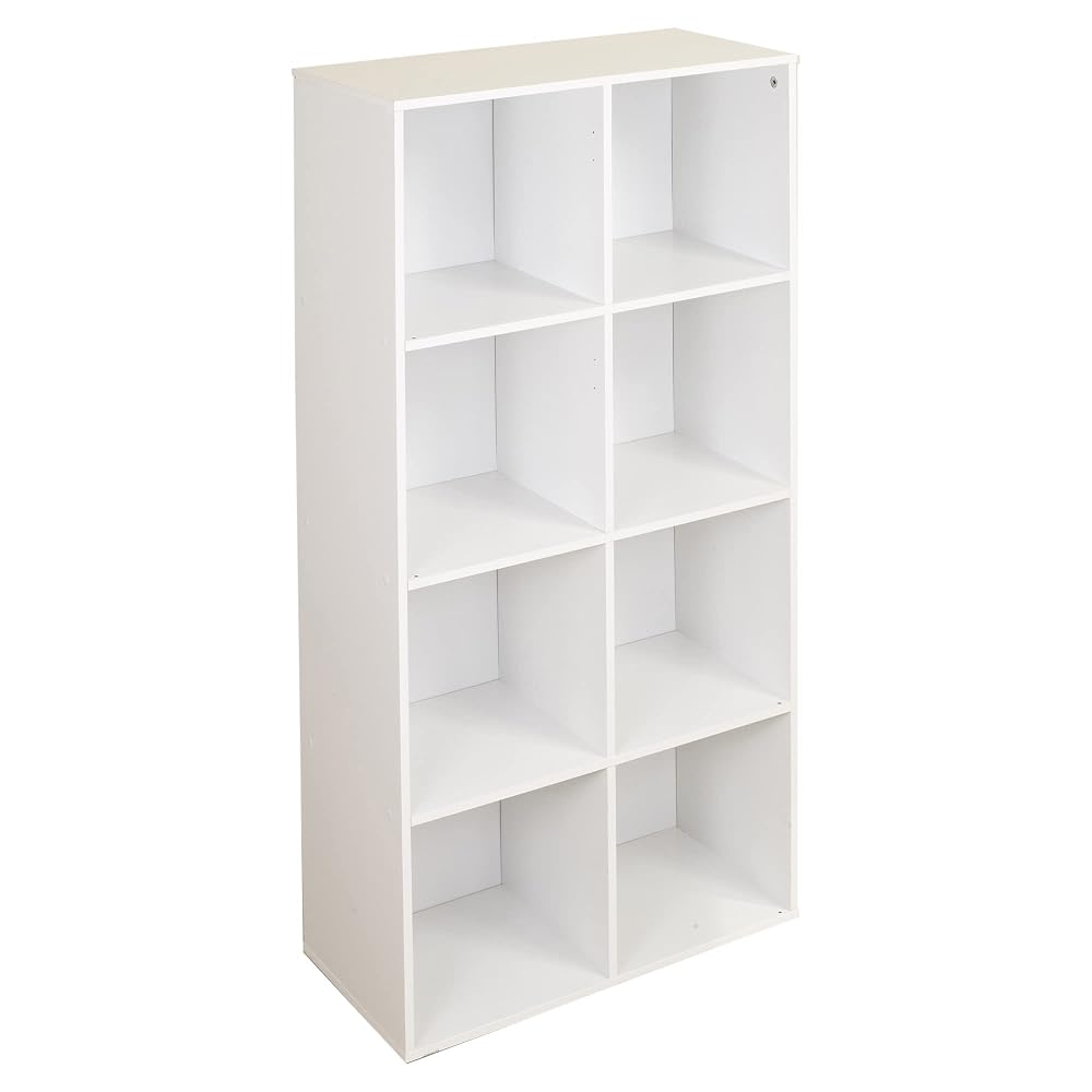 URBNLIVING 2, 4, 8 Cube Bookcase Shelving Display Shelf Storage Unit Wooden Organiser (8 Cube, White)