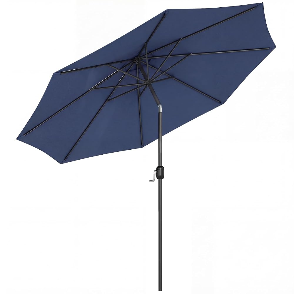 Outsunny 3(m) Garden Parasol Umbrellas, Outdoor Sun Shade with 8 Ribs, Tilt and Crank Handle