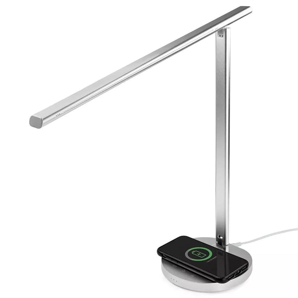 DYZI Smart LED Desk Lamp, Dimmable Eye Caring Table Lamp with Touch Control, Wireless Charging