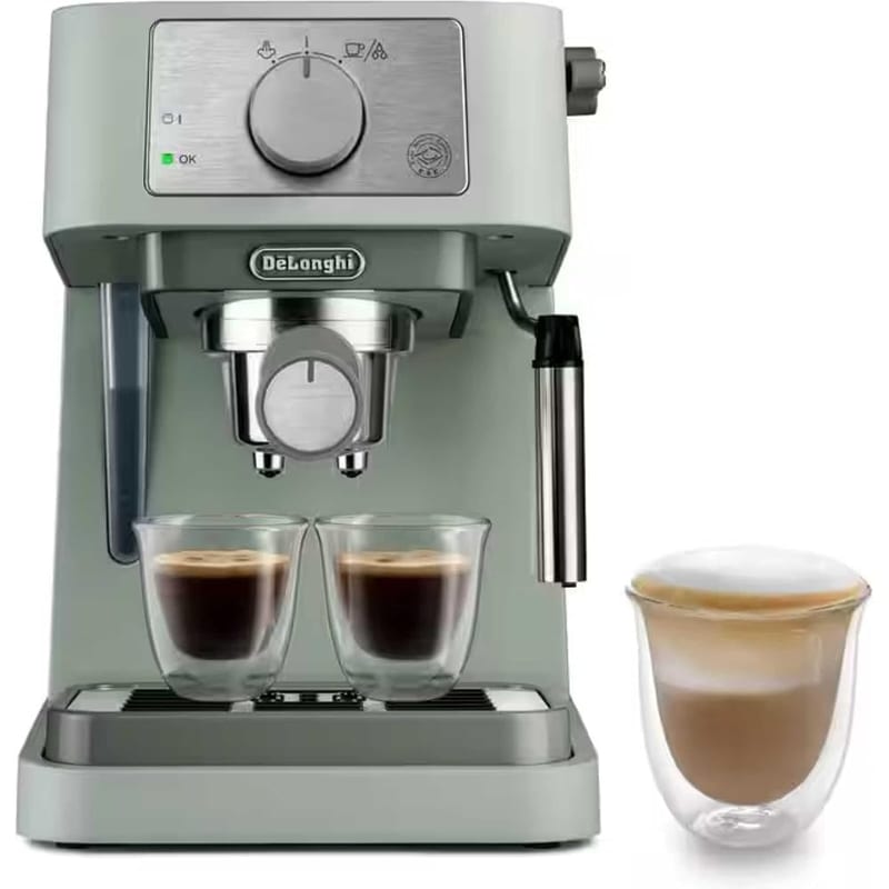 De'Longhi Manual Coffee Machine Stilosa EC260.GR, Espresso and Cappuccino Maker with Traditional Milk Frother