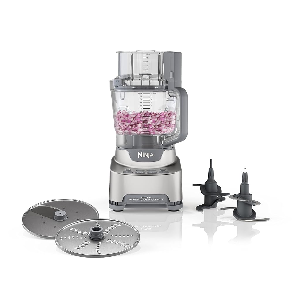 Ninja NF701 Professional XL Food Processor, 1200 Peak-Wattage, 4 Functions for Chopping, Slicing/Shredding, Purees & Dough, 12-Cup Processor Bowl