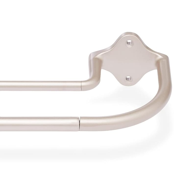 Amazon Basics Extendable Double Window Curtain Pole for Eyelet Curtains, 22mm Diameter, 122 to 224cm, Nickel