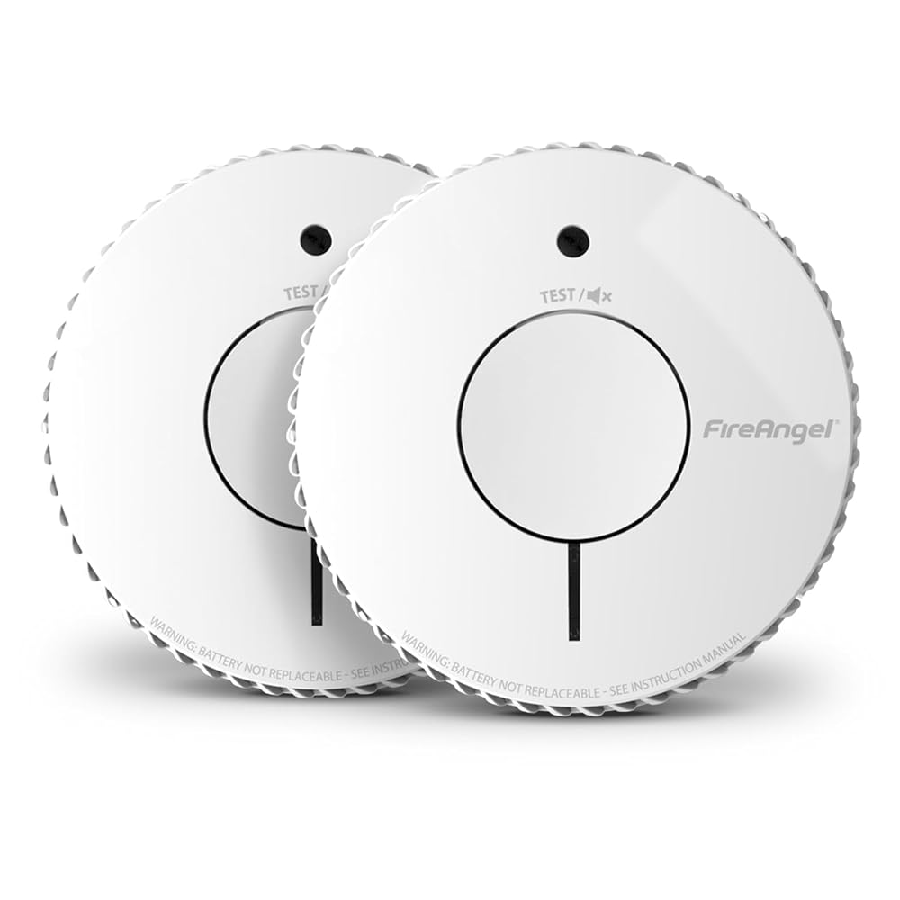 FireAngel Optical Smoke Alarm 2-Pack — FA6620 10-Year Battery Smoke Alarms for Home with Test/Silence Button, Replacement for FireAngel ST-622/ST-620
