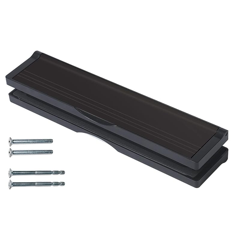 Keypak 12 Inch Adjustable Letter Box, Anti-Snap Flap, Draught Excluder, Black