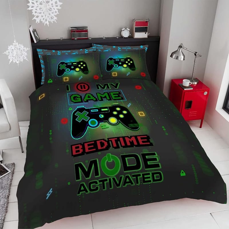 GC GAVENO CAVAILIA Gaming Duvet Cover, Reversible Kids Single Bedding Set with Pillowcase, Gamer Multi