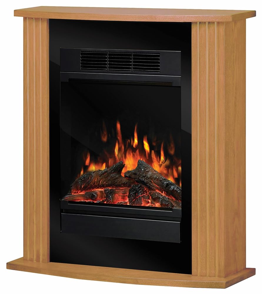 Dimplex Orvieto Optiflame Electric Fire Suite, Oak Freestanding Fireplace with LED Flame Effect and 1.5kW Fan Heater