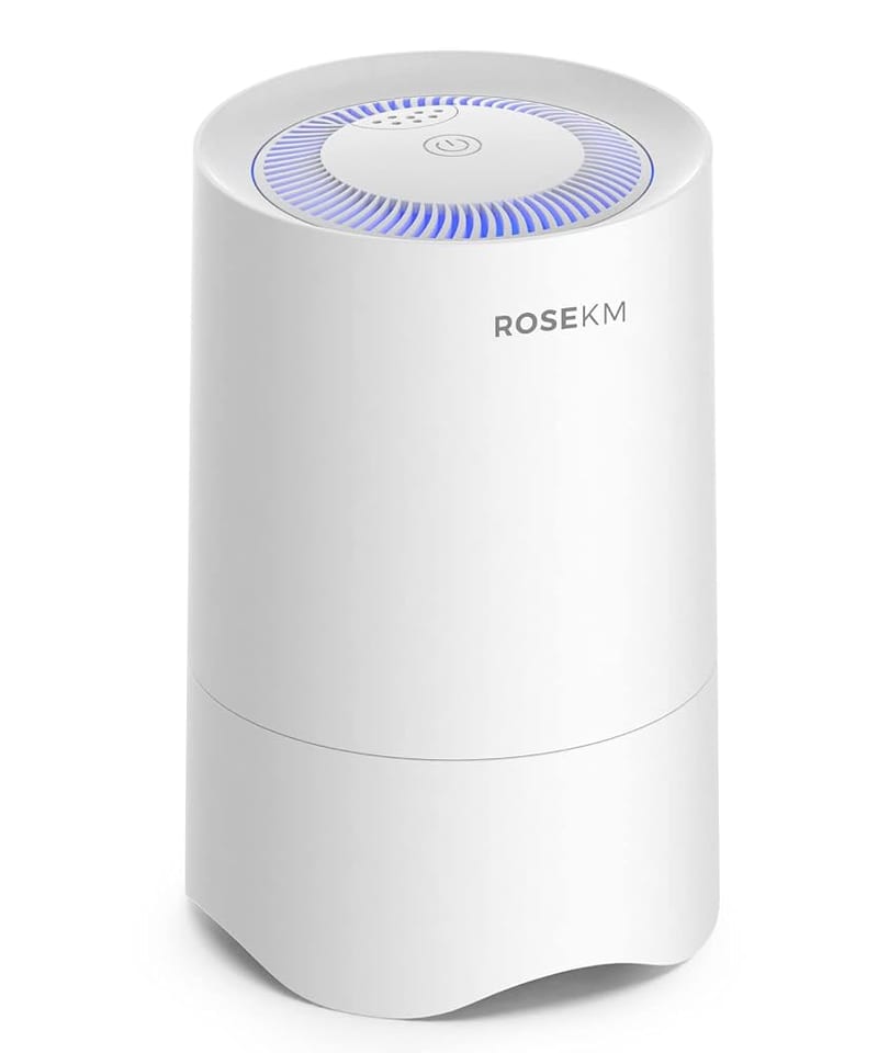 ROSEKM HEPA Air Purifier for Bedroom, Air Cleaner with Aroma Box & Night Light for Smoke, Dust, Pet Dander & Odour