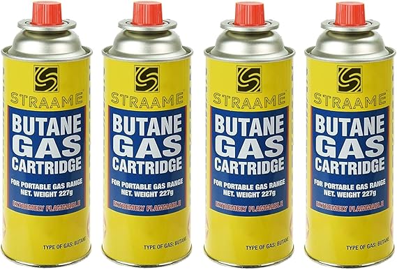 Straame Camping-gas, Gas-bottles for Camping Stove, BBQ, Heaters, Blowtorch, BBQ, Gas-Weed Burner - Outdoor Camping Must Have, Safe and Easy to Use – Portable (Pack of 4)