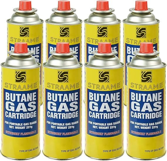 Straame Camping-gas, Gas-Bottles for Camping Stove, BBQ, Heaters, Blowtorch, BBQ, Gas-Weed Burner - Outdoor Camping Must Have, Safe and Easy to Use – Portable (Pack of 8)
