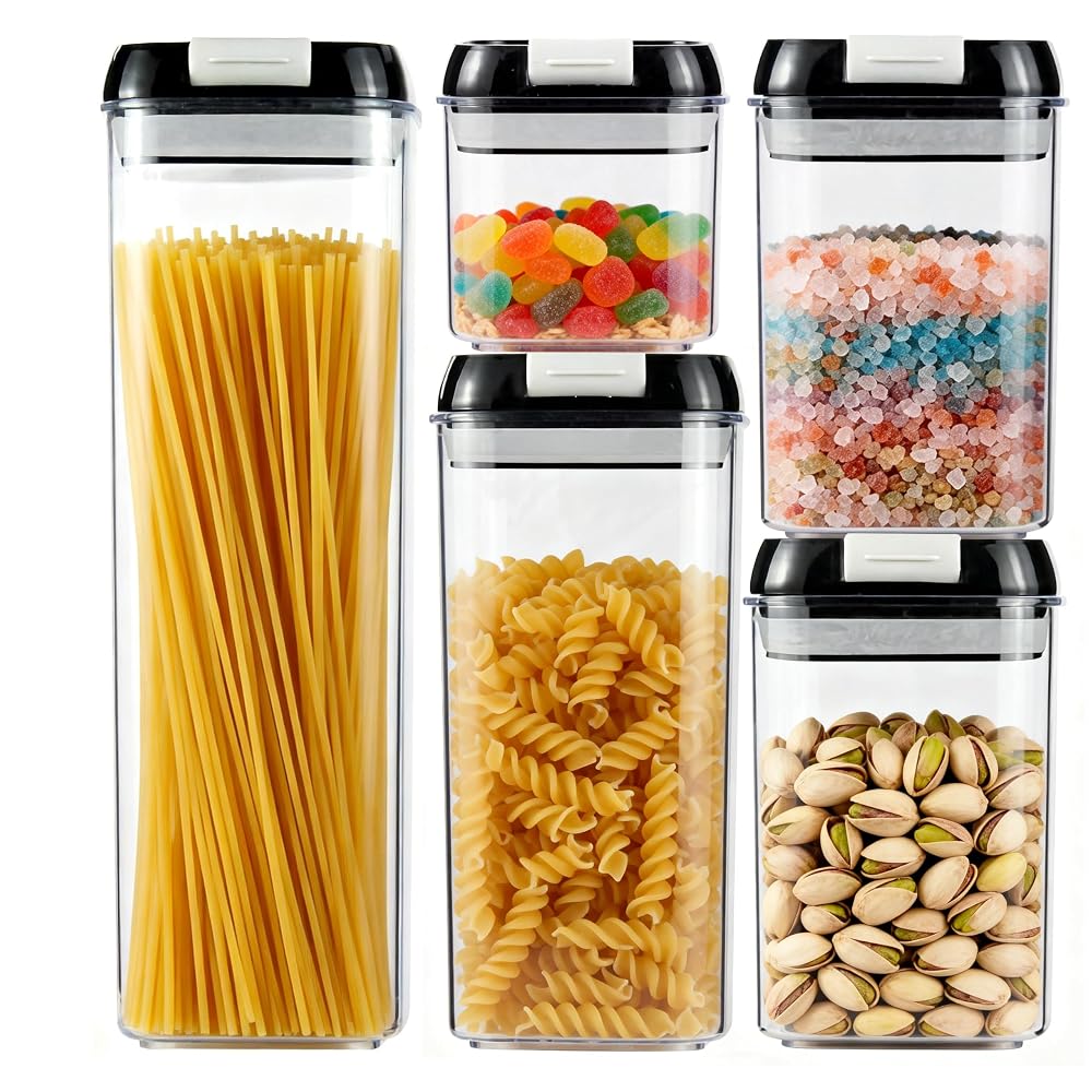 Tupperware Brand Modular Mates Squares Set - 4 Dry Food Storage Containers with Lids (5 Cup, 11 Cup, 17 Cup & 23 Cup Sizes)