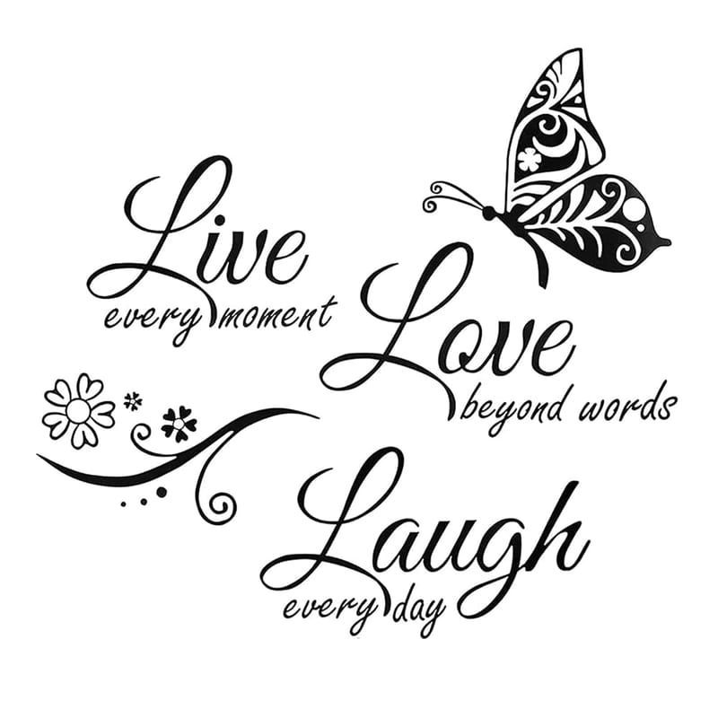 VIKSAUN Live Love Laugh Wall Stickers, Inspirational Quote Vinyl Wall Art Decal for Living Room