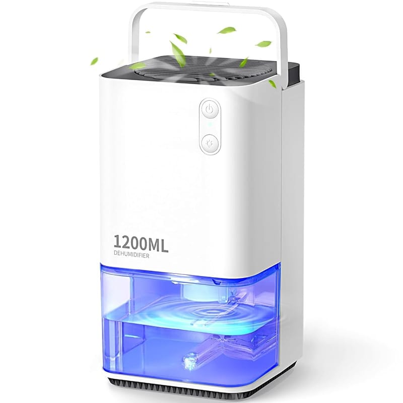 EasyAcc 1200ml Electric Dehumidifier with Ultra Quiet & Auto Shut-Off, 7 Colour LED, for Wardrobe, Bathroom & Bedroom