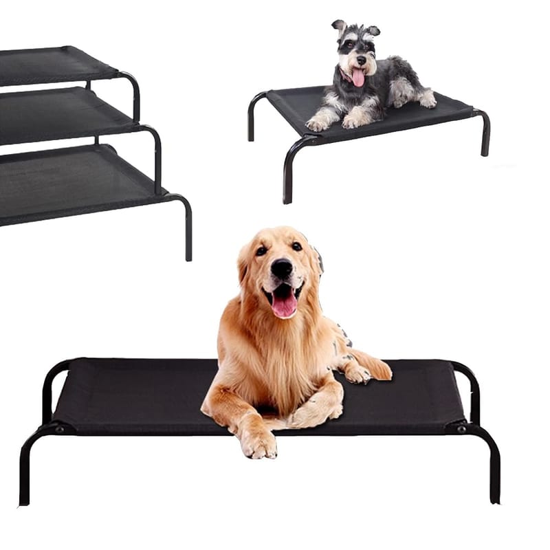 Elevated Large Dog Sofa Bed – Raised Pet Cot with Cooling Mat & No-Slip Feet, Washable Breathable Mesh, Travel & Orthopedic for Dogs & Cats