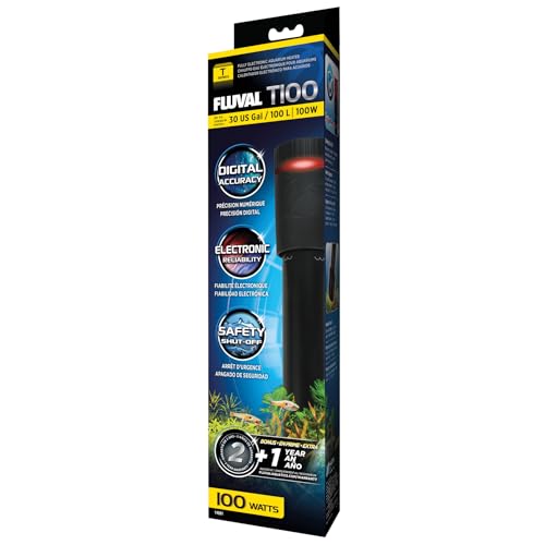 Fluval T100 Fully Electronic Heater for Freshwater Aquariums up to 30 Gal.