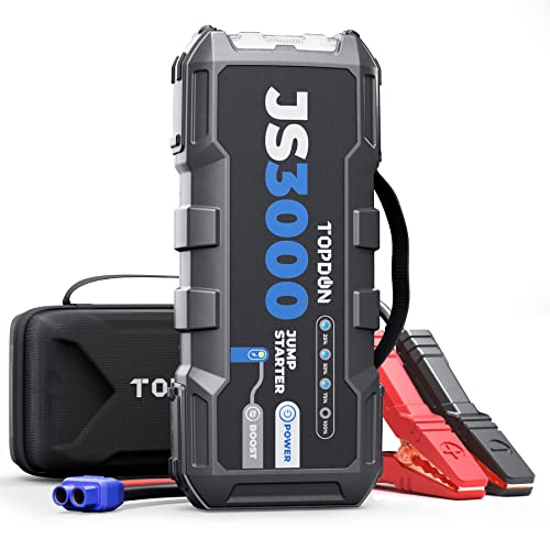 TOPDON Car Battery Booster Jump Starter JS3000 for up to 9L Gas/7L Diesel