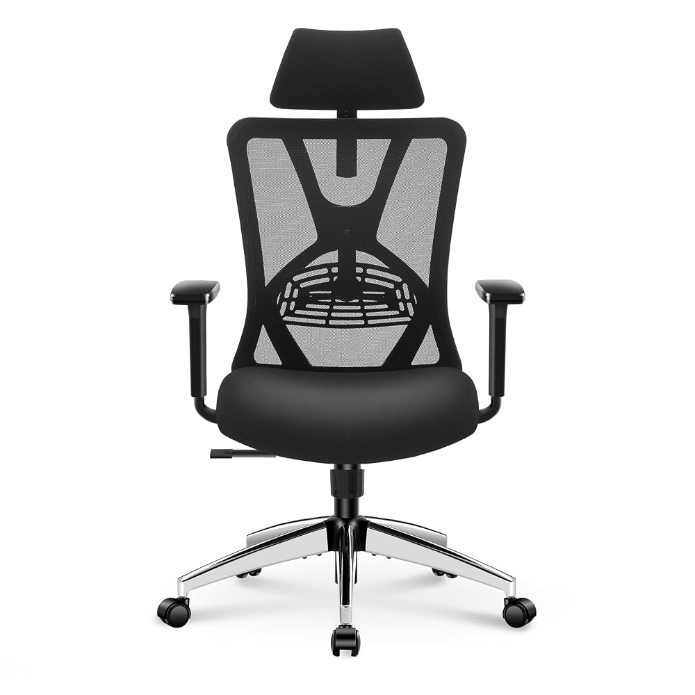 Ticova Ergonomic Office Chair - High Back Desk Chair with Adjustable Lumbar Support