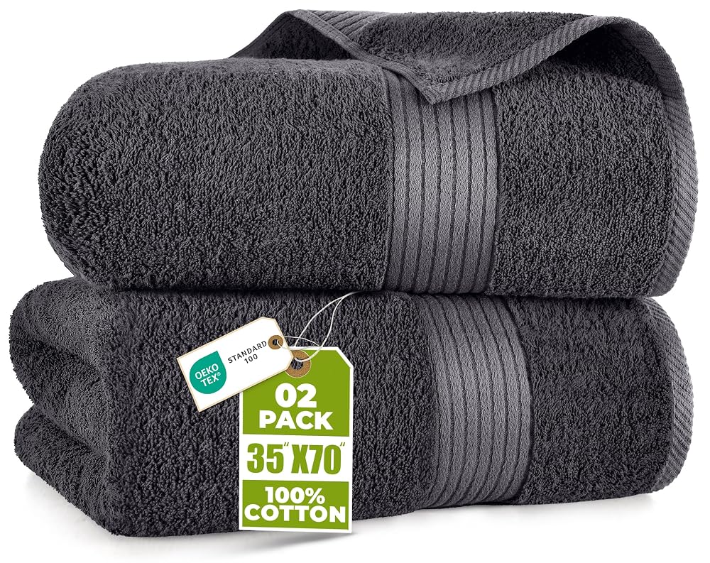 Utopia Towels Luxurious Bath Sheet, 90 x 180cm, 2 Pack, 100% Ring Spun Cotton