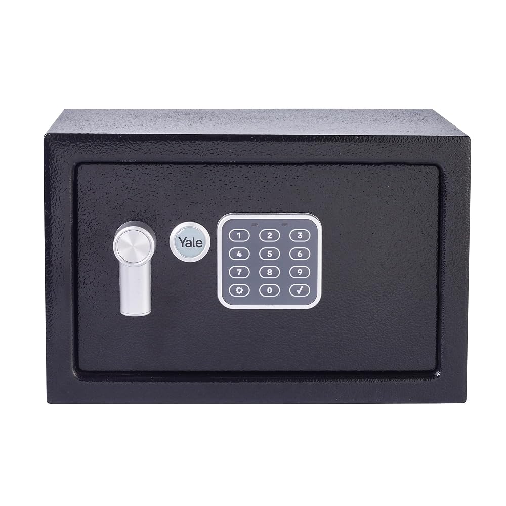 Yale Small Value Safe, Digital Keypad, LED Light Indicators, Steel Locking Bolts, Emergency Override Key, YSV/200/DB2, 8 Litre