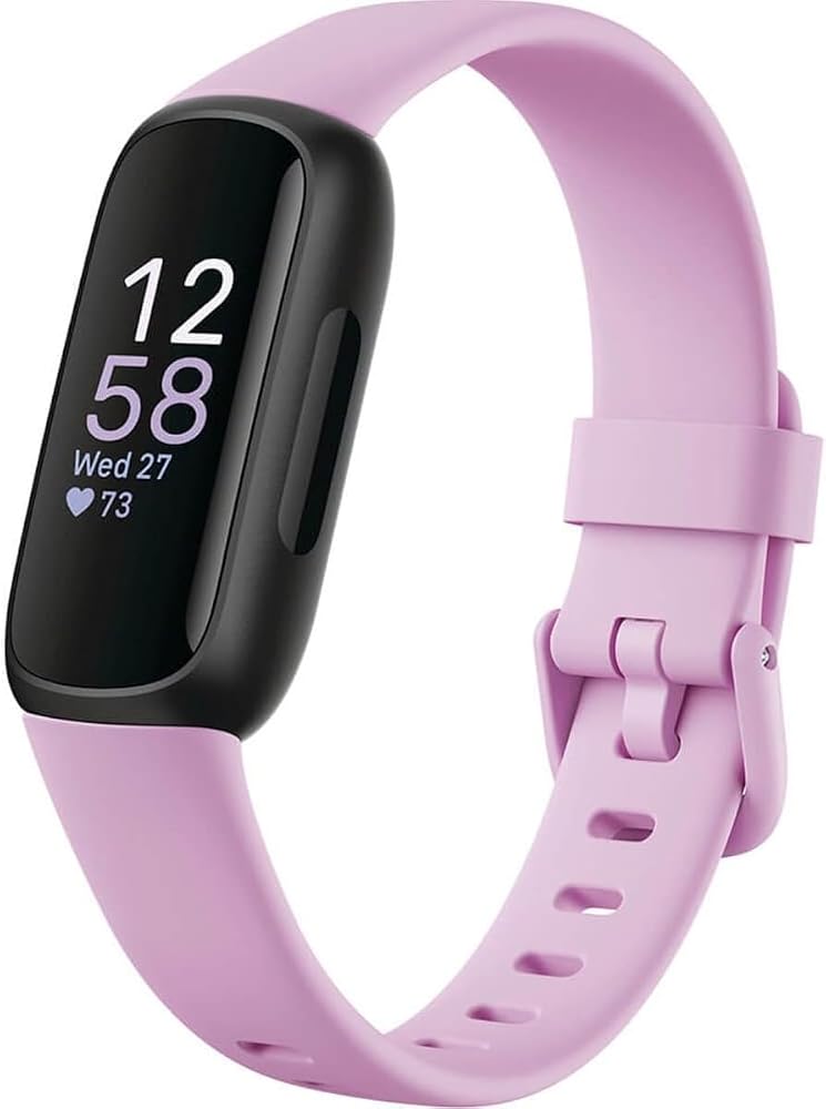 Fitbit Inspire 3 Health & Fitness Tracker with Stress Management, Sleep Tracking and 24/7 Heart Rate, Lilac Bliss/Black