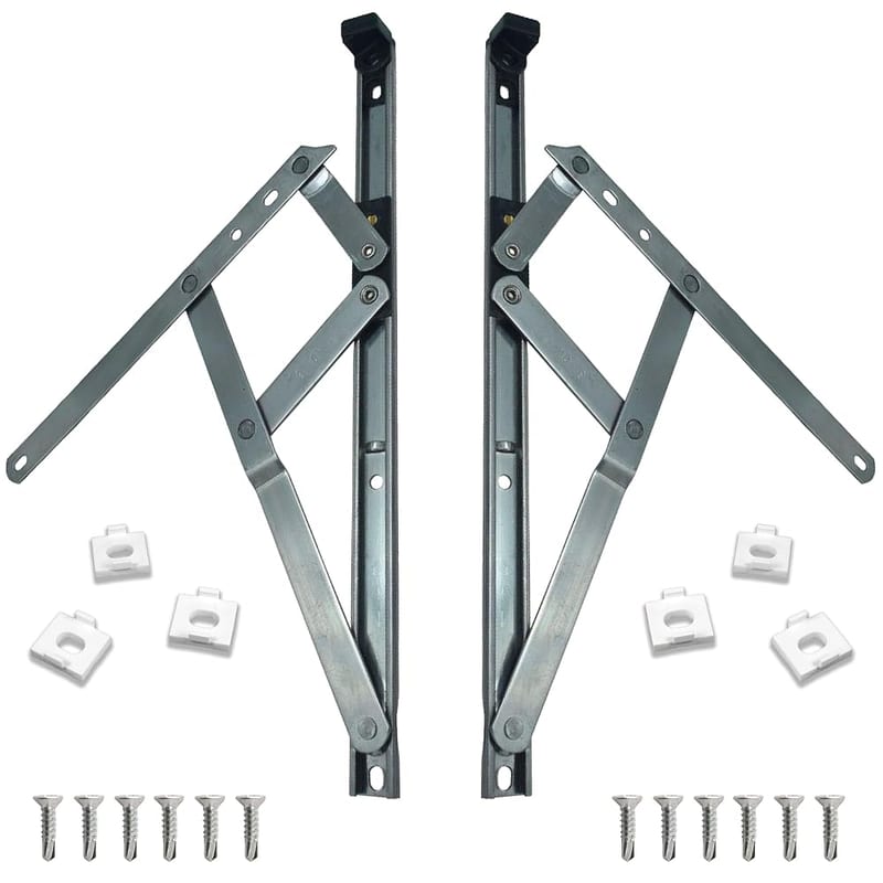 uPVC Universal Window Hinge Kit Double Glazing Friction Stay PVC 13mm/17mm Stack, 16 Inch, Non Handed Stainless Steel