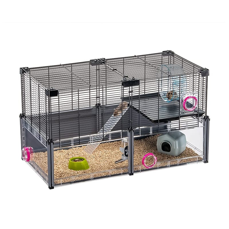 Ferplast MULTIPLA Hamster Cage, Customizable Multi-Level Design with Exercise Wheel & Accessories