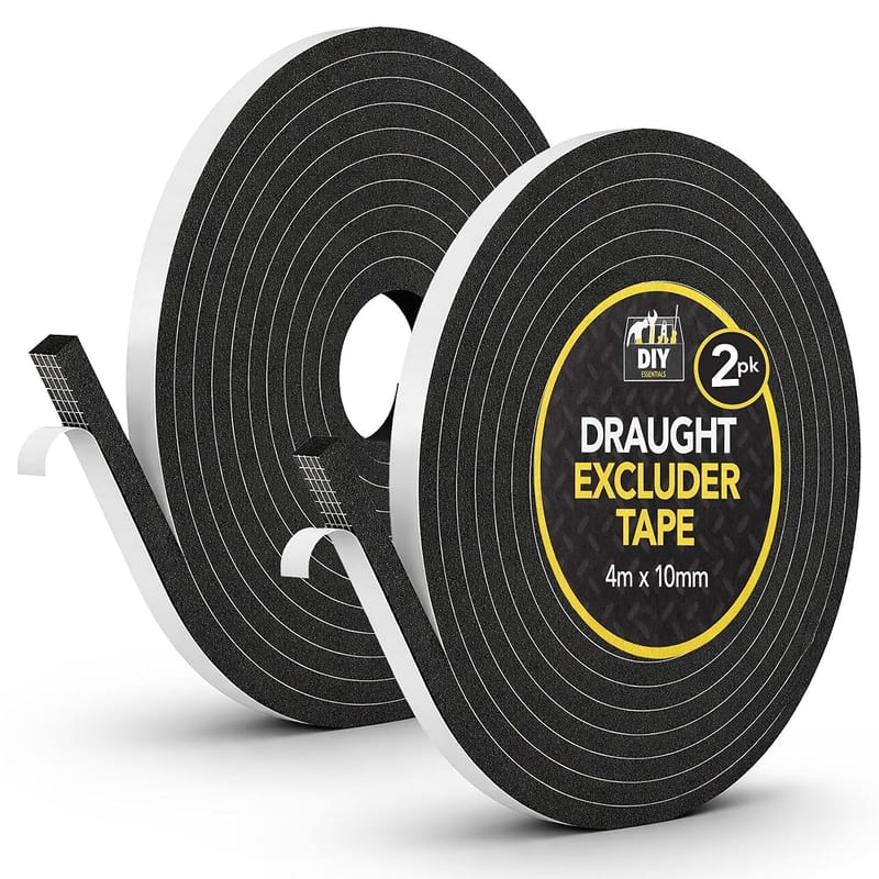 SOL 2 Pack Draught Excluder Tape, Self-Adhesive Foam Door Seal