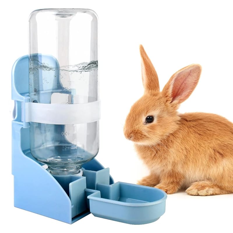 Rabbit Water Bottle No Drip (500ml) - Guinea Pig Non-Drip Feeder, Free Standing