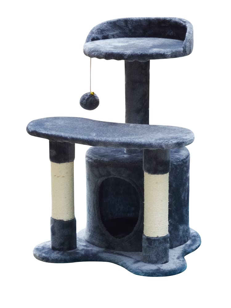 Petbarn Cat Tree Scratching Post Tower, Dark Grey
