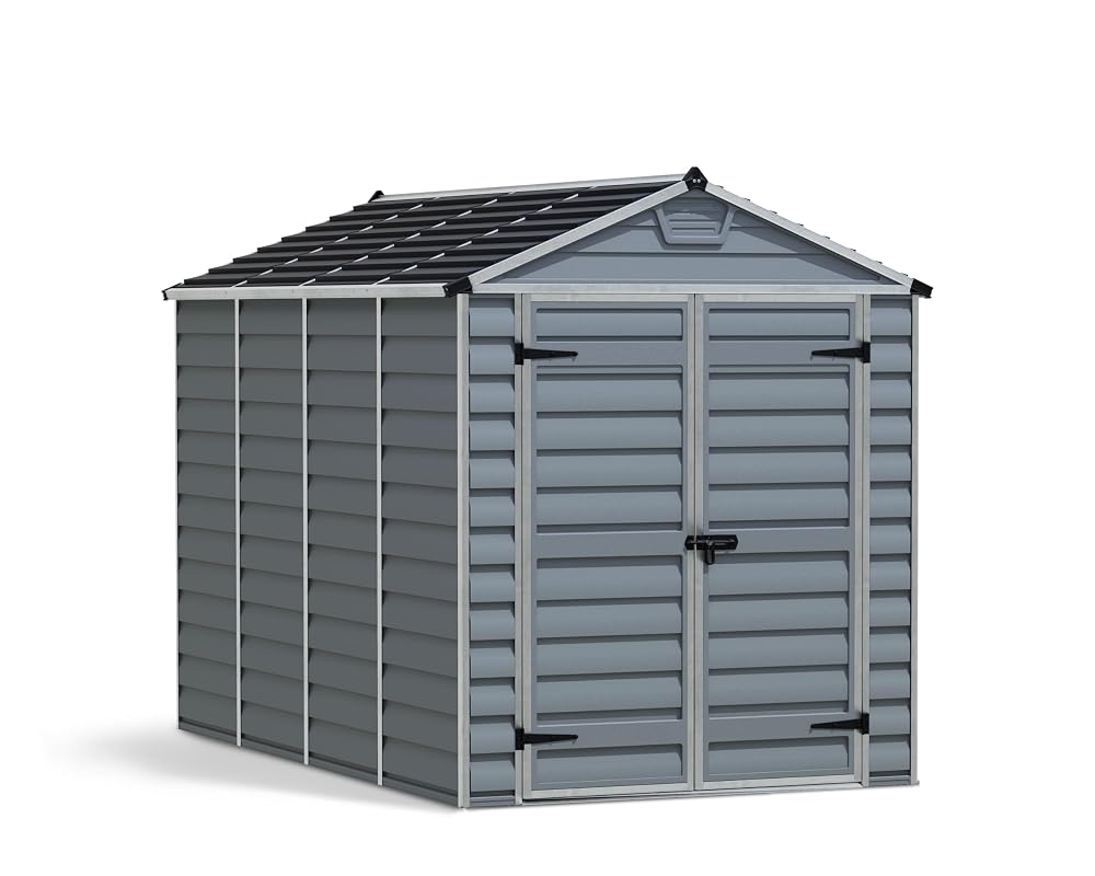 Canopia by Palram SkyLight Shed with Shelf, 6x10, Grey