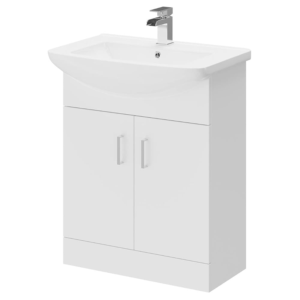 Wholesale Domestic Modena Gloss White 650mm Vanity Unit and Basin with 1 Tap Hole