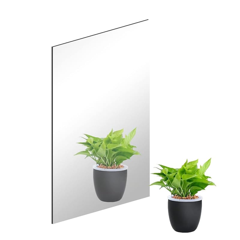 DARENYI Wall Mirror Tiles Frameless Glass Self Adhesive Stick on Mirror for Bathroom, Living Room, Bedroom, Door (30 x 21cm)