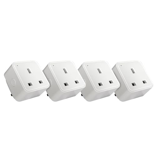 TCP Smart Plug UK WiFi Socket, Works with Alexa, Google Home, Siri Shortcuts, Voice Control, App Enabled, Set Smart Schedules and Timers, No Hub Required, White 4pk