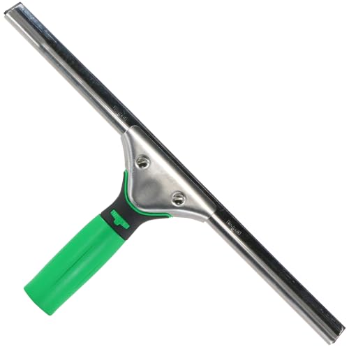 UNGER 79001 ErgoTec Window Squeegee 45cm - Rubber Squeegee Blade, Stainless Steel Channel & Rubber Grip Handle