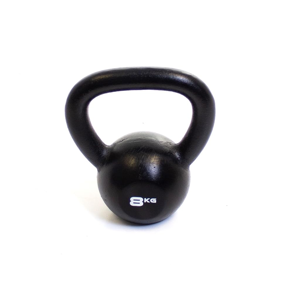 BODYPOWER 8Kg Cast Iron Kettlebell, One-Piece Design with Wide Grip Handle