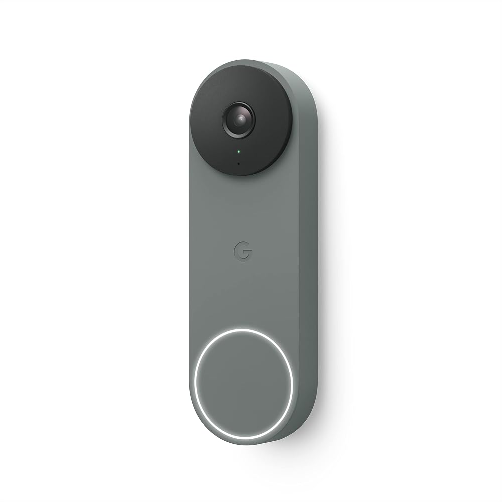 Google Nest Doorbell (Wired, 2nd Gen), Wired Video Doorbell Camera, Doorbell Security Camera, Linen