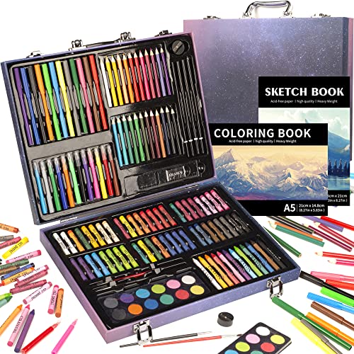 KINSPORY Art Set for Kids, 150 PCS Deluxe Painting Drawing Kit