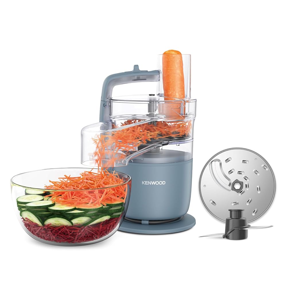 Kenwood MultiPro Go FDP22.130GY Food Processor, Chopping, Slicing, Grating, Pureeing and Kneading, 1.3L Bowl, 650W, Grey