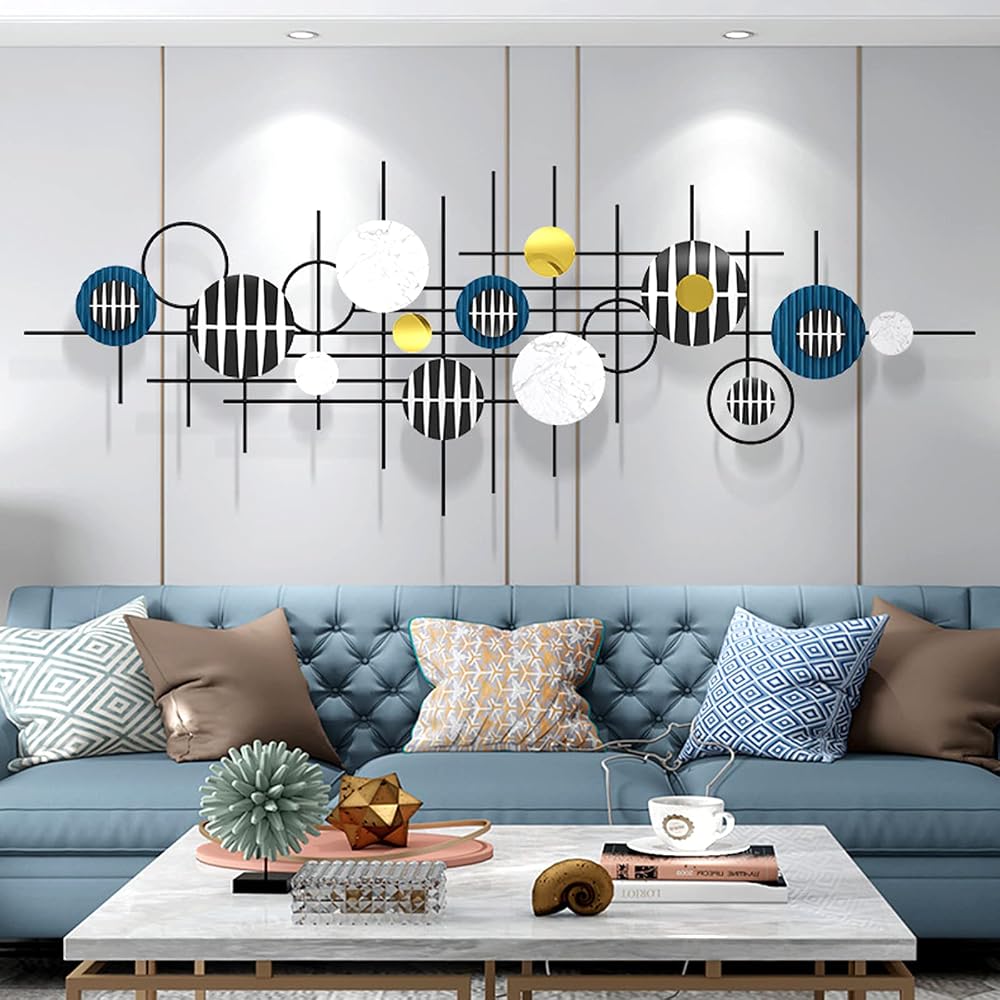 Metal Sculpture Wall Decor, Creative Handmade 3D Metal Wall Sculptures for Modern Living Room, Bedroom, Wall Art Decor, 150x56cm