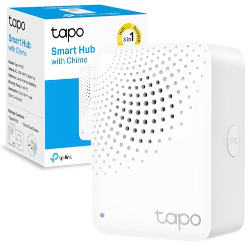 Tapo H100 Smart Hub with Chime, Works with Tapo Doorbell Camera, Smart Switch, Button and Sensor, Connect Up to 64 Devices