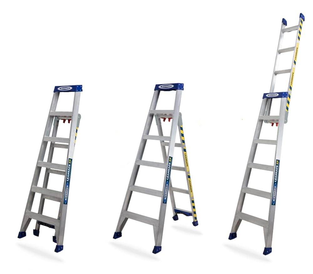 Werner Leansafe 3-in-1 Combination Ladder - Step, Leaning and Extension Ladder, Aluminium