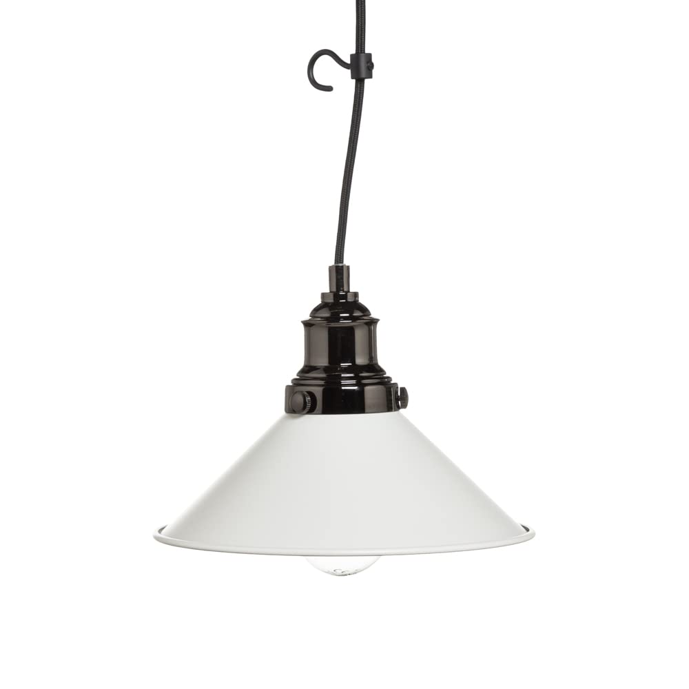 LITECRAFT Senna Ceiling Pendant Wall Plug-In Braided Cable Light, Black Nickel