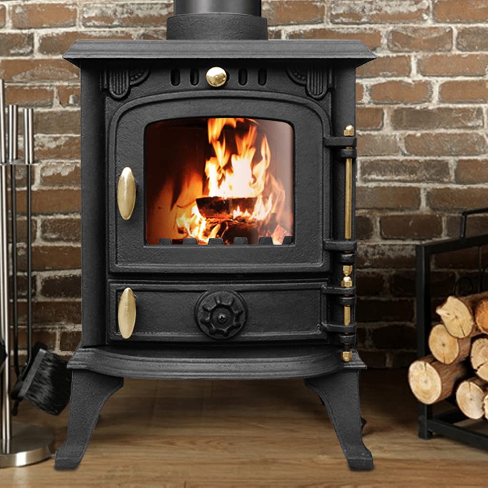 NRG 4.5kW Eco Design Stove, Multifuel Cast Iron Fireplace, Portable, DEFRA Approved