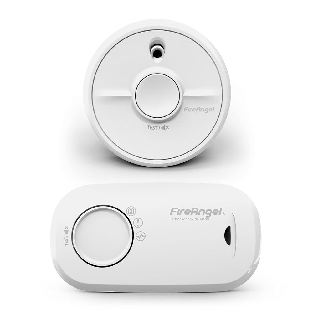 FireAngel Smoke and Carbon Monoxide Alarm 2-Pack — SB1-R Toast Proof Smoke Alarm and FA3313 10-Year CO Detector