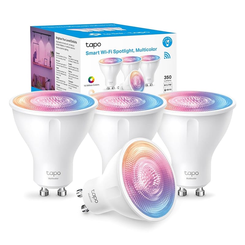 TP-Link Tapo L630 GU10 Smart Bulb, 16 Million Colours, White Tunable (4-Pack)