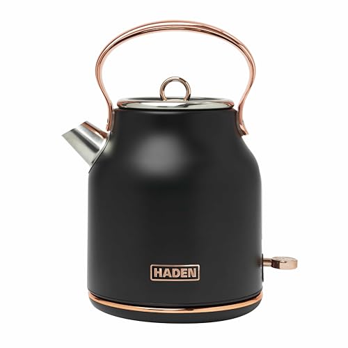 Haden Heritage Black & Copper 4 Slice Toaster & Salcombe Cordless Kettle Set, 1.7 Litre, 3000W