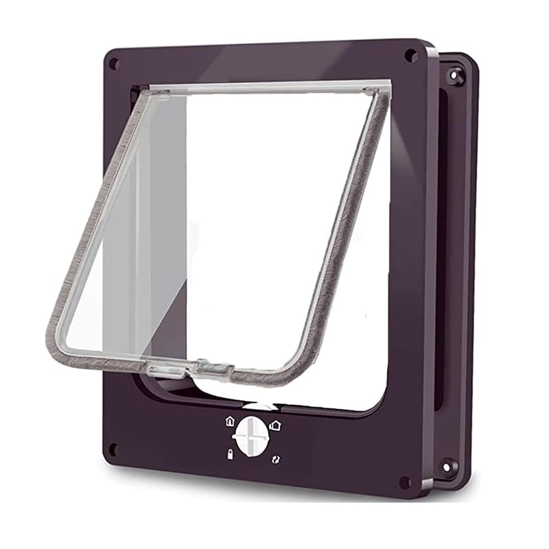 Large Cat Flap, 4 Way Locking with Magnets, Easy Install, Silent Manual Pet Flap for Wall/Wooden/Upvc Door
