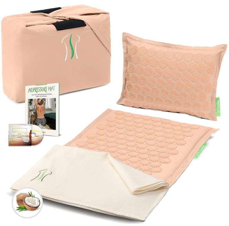 BACKLAxx Acupressure Mat Set for Back, Neck, Shoulder and Foot Relaxation