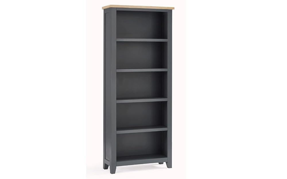Julian Bowen Bordeaux Tall Bookcase, Dark Grey/Black