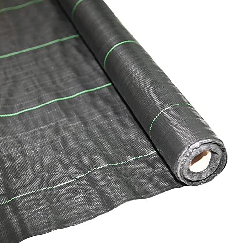 Ram® Heavy Duty Weed Control Fabric Ground Cover Membrane, UV Stabilised, for Patios Garden Flower Beds Landscaping, 1.5kg, (2M X 10M) - Black